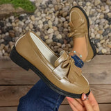 Breakj Heel Single Shoes Women Fashion Spring And Autumn New Women's Shoes Bow Small Leather Shoes Large Size Loafers