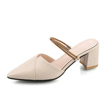 Women's Shoes on Sale 2023 New Mules Pumps Summer Fashion Pointed Toe Slingbacks Slipper Concise Party High Heels Ladies