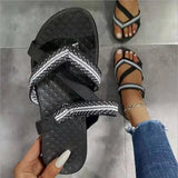 Slippers Summer Velcro Flat Sandals Women Closed Toe Women Arch Correction Slippers Casual Outdoor Flip Flops Plus Size