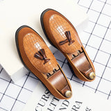 Formal Loafers Men's Moccasin Business Fashion Elegant Comfortable Wedding Office Shoes Tassel Casual