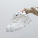 Breakj Winter Small White Shoes New Korean Version Ins Schoolgirls Heighten Board Shoes Casual Cotton Shoes