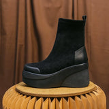Women's Boots 2023 Autumn Winter Botines Chelsea Short Platform Shoes Chunky Elegant Ankle Black Free Shipping and Low