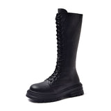Breakj Boots Long Tube Boots Female 2023 New Spring And Autumn High Boots Small Boots Hot Style In The Middle Tube Leather Boots Horse