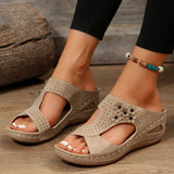Breakj 2024 New Slope And Women Cool Slippers Large Thick Bottom Slope And Flower Slippers