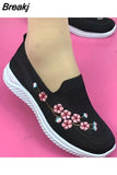 Women Sneakers Mesh Breathable Floral Comfortable Mother Shoes Soft Lightweight Solid Color Fashion Female Footwear