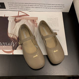 Breakj Temperament Mary Jane Shoes Women 2025 Autumn New Retro Buckle Single Shoes Flat Sole Round Leather