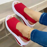 Women's Shoes Spring And Summer New Korean Version Of The Fashion Simple Casual Buckle With Thick-Soled Sandals
