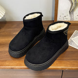 Breakj Thick-Bottomed Snow Boots Women's Winter 2025 Plus Thick Warm Cotton Shoes Women's Casual Sleeve Cotton