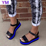 Gladiator New Ladies Platform Summer Sandals Wedges Women 2021 Buckle Casual Beach Sandals Zapatillas Casa Mujer Big Size