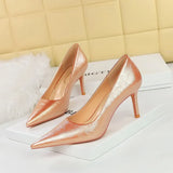 Breakj Vintage Fashion Women's Shoes Banquet High Heels Spring And Autumn Heels With High Heels Shallow Pointed Single