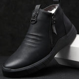 Men Shoes Winter Chelsea Boots Genuine Leather Wool Lining Winter Keep warm outdoor Ankle Boot Snow Boots Casual