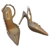 Breakj Rivets Thin Heel Non-Tiring High-Heeled Shoes Women 2025 Summer New Pointed Single Shoes Outside Wearing Empty Sandals Behind The