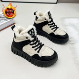 Breakj Platform Women's Shoes 2024 New Winter High Top And Velvet Warm Dad Shoes Versatile Casual Snow Boots