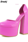 Big Size 43 Brand New Great Quality Block High Heel Chunky Platform Shoes Spring Summer Sexy Goth Mary Jane Footwear