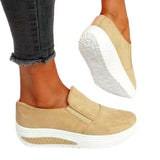 Summer Women's Single Shoes Platform Lightweight Suede Ladies Loafers Flat Platform Slip On Hiking Shallow Mouth Casual