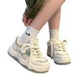 Breakj Little White Shoes Women's 2025 New Students Colling Colored Casual Women's Shoes Fashion Thick-Soled Sports Board