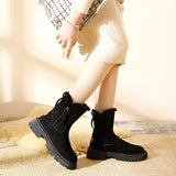 Breakj Shoe Women 2025 New Winter Fur Integrated Snow Boots Women Plus Velvet Leisure Martin Boots Short Boots Cotton