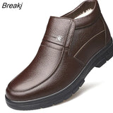 Brand Men Winter Boots Warm Thicken Fur Men's Ankle Boots Fashion Male Business Office Formal Leather Shoes