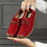 Leather Women's Casual Shoes Lace Up Flats Sneakers Luxury Brand Ladies Moccasins Designer Loafers Women Chaussures