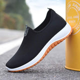 Breathable Shoes for Men Non-slip Wear-resistant Slip on Flat Casual Shoes Fashion Light Sport Walking