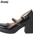 High Heels Mary Jean Pumps Shoes 2023 Fashion Spring Summer French Style Vintage Elegant Bowknot Pumps Comfy Walking