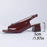 Breakj New Fish Mouth Sandals French Retro Square Buckle Behind The Empty Coarse Temperament Fairy