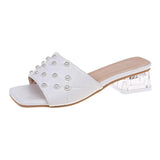 2021 Transparent Pvc Sandals Women Square Toe Transparent Pearl Cup High Heels Sexy Summer Shoes Kopmkp Women Sandals