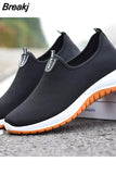 Breathable Shoes for Men Non-slip Wear-resistant Slip on Flat Casual Shoes Fashion Light Sport Walking