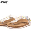 Fashion Cork Flip Flops Slippers 2023 New Women Summer Beach Casual Buckle Outside Non-slip Slides