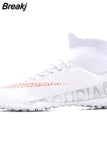Men Soccer Shoes Turf Black Kids Cleats Training Football Boots High Ankle Sport Sneakers Size