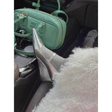 Silver Slope With Shallow Mouth With Single Shoes 2025 Spring And Summer New High Heel Patent Leather Mary Jane Women