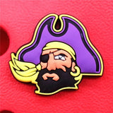 PVC Croc Shoe Charms Ghost Ship One Eyed Pirate Hat Flag Sandals Decorations for Jibz Kids Party Gifts