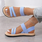 Breakj Women Wear The New Summer Flat Students Roman Sandals Women Round Head Breathable Soft Bottom Beach Sandals