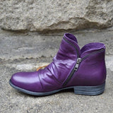 Ankle Boots Spring Autumn PU Leather Boot Female Short Boots Suede Women Booties Zipper Retro Trend Women Naked