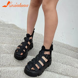 Chunky Heels Sandals 2023 Spring Summer Shoes Gothic Style Cool Fashion Walking Comfy Office Lady Woman Shoes