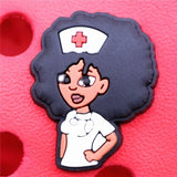 Melanin PhD Shoe Charms Strong Nurse Doctor Cute Black Girl Shoe Accessories Decoration Fit Croc Jibz Kids Party Gifts