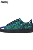 Women Sneakers Winter Fashion Sequins Solid Color Sneakers Nightclub Trend Wild Comrfortable Sport Casual Shoes