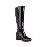 Breakj Leather Square Head Thick Heel Women's Boots Plus Size High Boots Autumn / Winter Boots