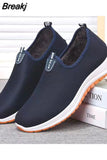 Breathable Shoes for Men Non-slip Wear-resistant Slip on Flat Casual Shoes Fashion Light Sport Walking