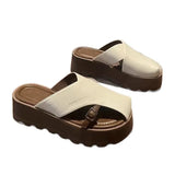 Breakj Half Slippers Women Wear 2025 Spring And Summer New Retro Fashion Pine Cake Thick Bottom Comfortable Lazy People Cool