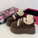 Breakj And Winter 2025 New Thick-Soled Birken Shoes Women's Fashion Casual Pine Cake Warm Cotton