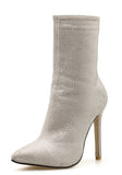 Women Boots Pointed Rhinestone High Heel Boots Autumn Winter Women Shoes Have 42 Yards