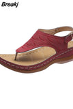 Summer Women Buckle Strap Sandals Casual Ladies Solid Clip Toe Shoes Thong Sandals Gladiator Footwear Wedges