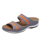 Breakj Summer Fashion Wear New Low-Slope Heel Flying Slippers Large-Size Casual Lightweight Breathable Women's