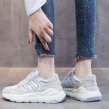 Size 35-40 Women Sneakers Ins Fashion Platform High Heels Shoes Woman Real Leather 2023 Spring Casual Lady