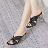 High Heels Slippers Women Summer 2023 Plus Size Female Slippers Fashion Gold Open Toe