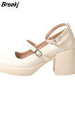 High Heels Mary Jean Pumps Shoes 2023 Fashion Spring Summer French Style Vintage Elegant Bowknot Pumps Comfy Walking