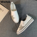 2020 European Famous Brand Patchwork Espadrilles Shoes Woman Genuine Leather Creepers Flats Ladies Loafers
