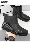 Low Rain Shoes for Men Waterproof Slip on Loafers Rain Shoes Men's Galoshes Rubber Rain Shoes Male Rubber Ankle