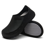 Men's Chef Kitchen Working Slippers Black Garden Shoes Summer Breathable Mules Clogs Men Anti Slip Hospital Shoes
